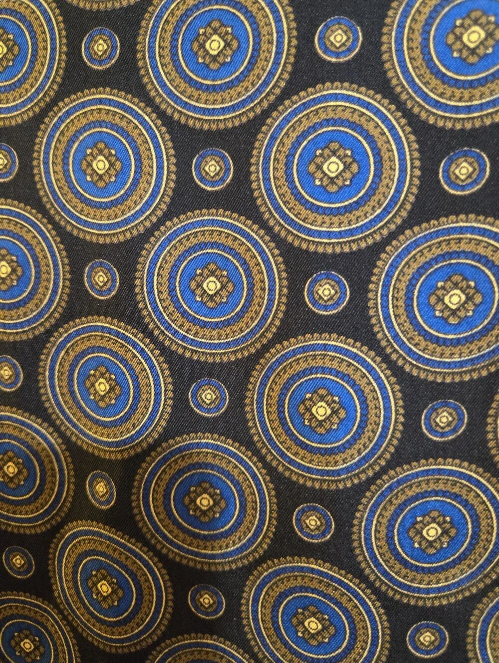 Black & Yellow Patterned Silk Scarf
